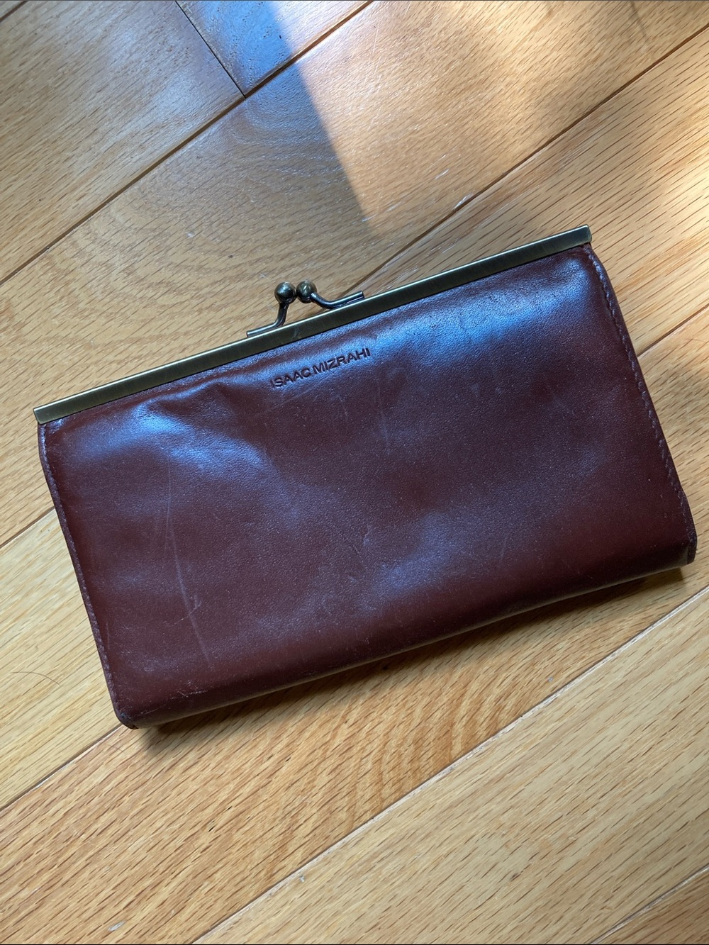 Isaac Mizrahi Kiss-Lock Closure Leather Wallet Clutch